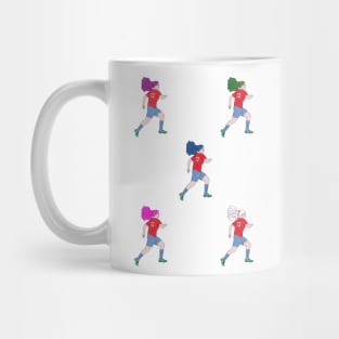 Running Soccer Player Football Mug